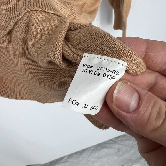 Orvis Cashmere Blend Sweater Mens Large Beige Tan V Neck Neutral Lightweight - Picture 7 of 7